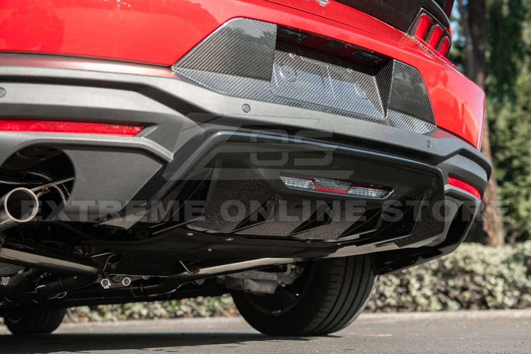 2024+ Ford Mustang Rear Finned Dry CArbon Fiber Bumper Diffuser