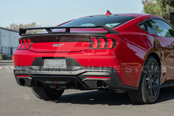 2024+ Ford Mustang Rear Finned Dry CArbon Fiber Bumper Diffuser