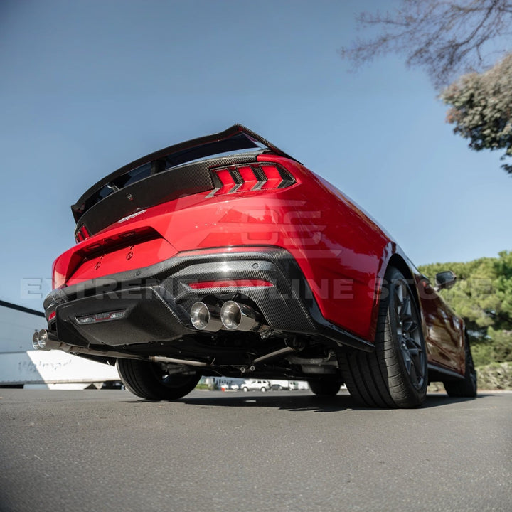 2024+ Ford Mustang GT Style Dry Carbon Fiber Rear Bumper Diffuser