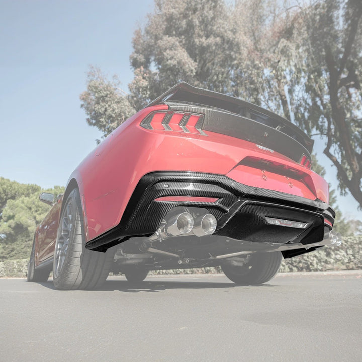 2024+ Ford Mustang GT Style Dry Carbon Fiber Rear Bumper Diffuser