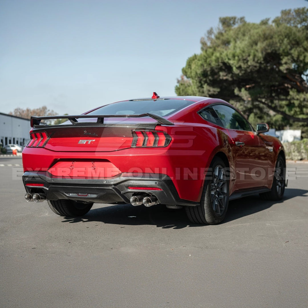 2024+ Ford Mustang GT Style Dry Carbon Fiber Rear Bumper Diffuser