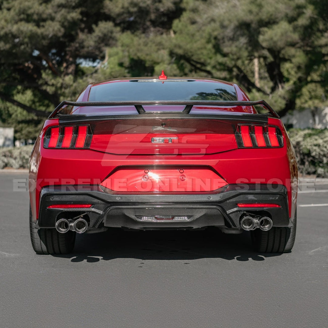 2024+ Ford Mustang GT Style Dry Carbon Fiber Rear Bumper Diffuser