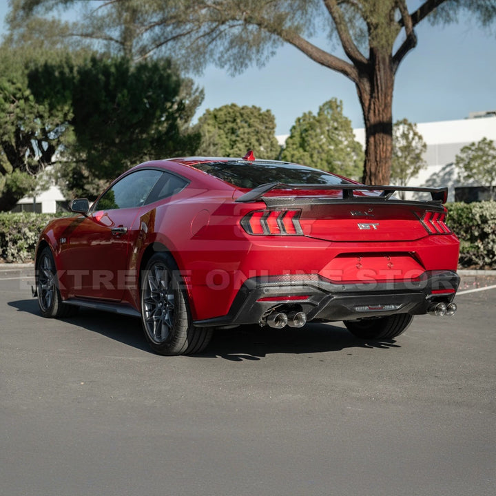 2024+ Ford Mustang GT Style Dry Carbon Fiber Rear Bumper Diffuser