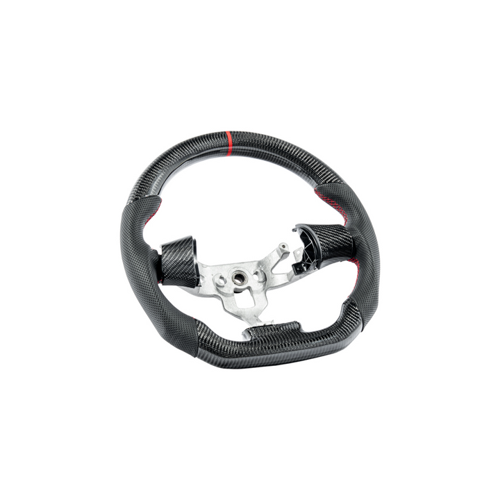 2006-13 Corvette C6 CARBON FIBER Perforated Leather Red Stripe Steering Wheel