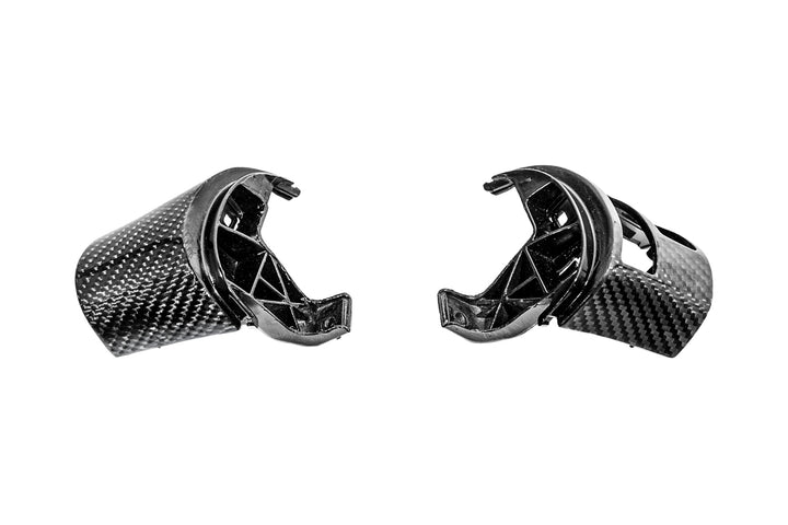 Corvette C6 Dry Carbon Fiber Steering Wheel Button Control Bezel Covers