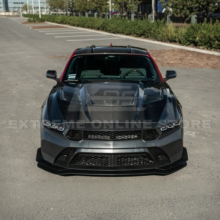 2024-Up Mustang GTD Style Full Conversion Primed Front Bumper Cover Grille Lip