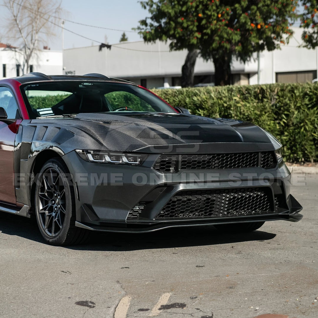 2024-Up Mustang GTD Style Full Conversion Primed Front Bumper Cover Grille Lip