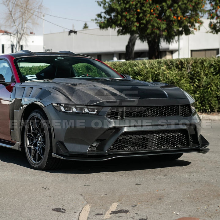 2024-Up Mustang GTD Style Full Conversion Primed Front Bumper Cover Grille Lip