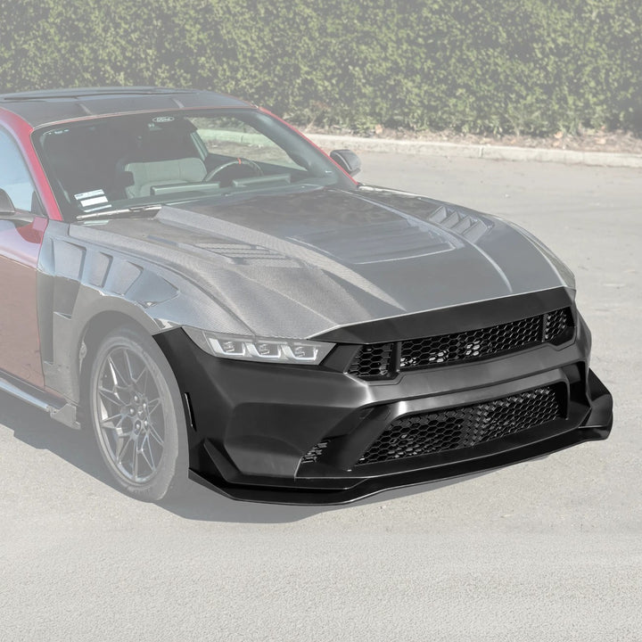 2024-Up Mustang GTD Style Full Conversion Primed Front Bumper Cover Grille Lip