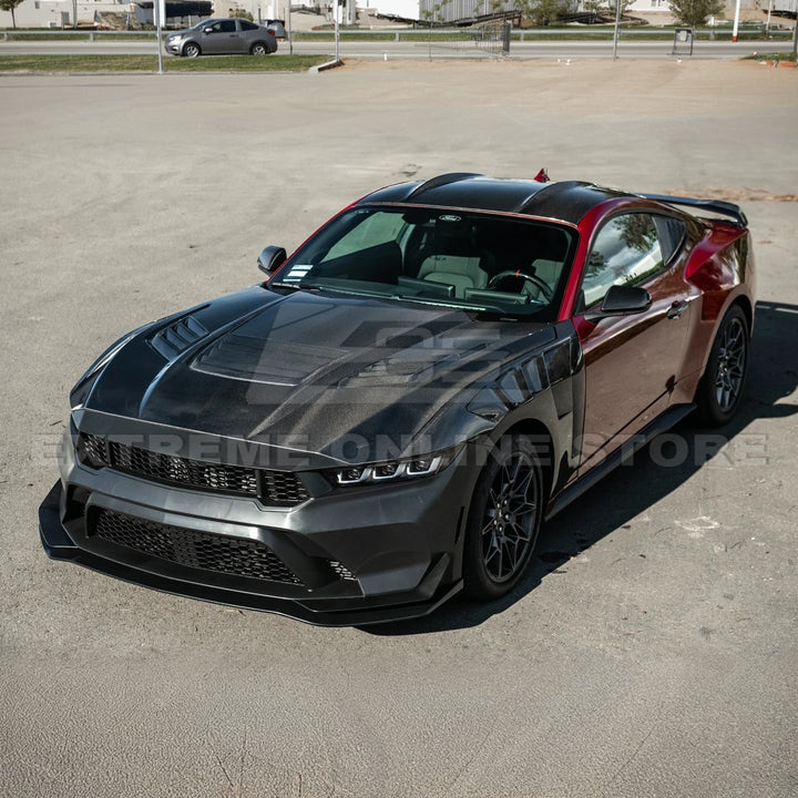 2024-Up Mustang GTD Style Full Conversion Primed Front Bumper Cover Grille Lip