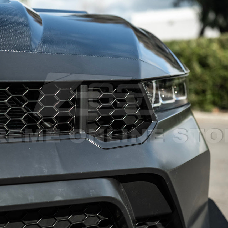 2024-Up Mustang GTD Style Full Conversion Primed Front Bumper Cover Grille Lip