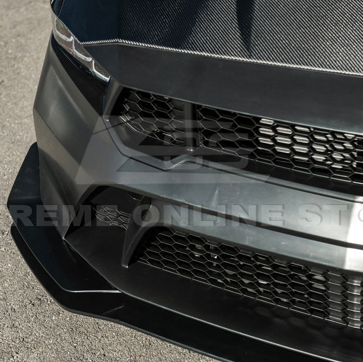 2024-Up Mustang GTD Style Full Conversion Primed Front Bumper Cover Grille Lip