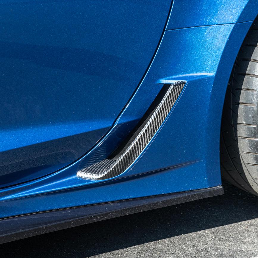 Corvette C7 Z06 DRY CARBON FIBER Side Rocker Panel Brake Scoop Vent Co