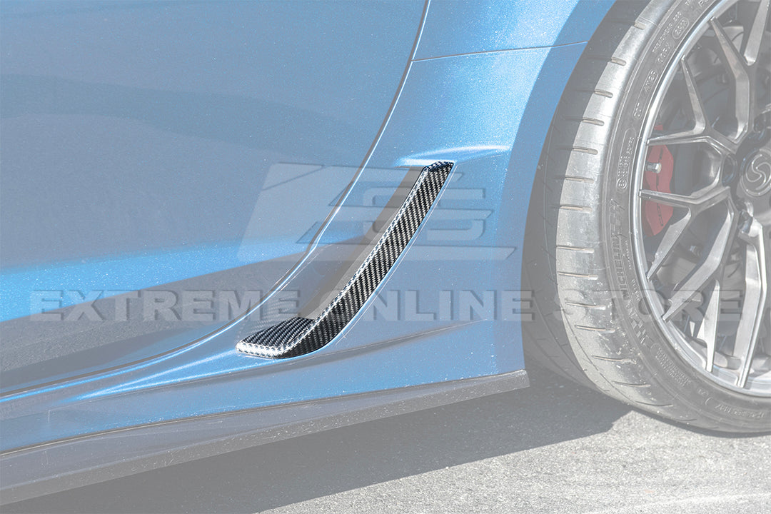 Corvette C7 Z06 DRY CARBON FIBER Side Rocker Panel Brake Scoop Vent Covers