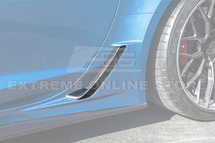 Corvette C7 Z06 DRY CARBON FIBER Side Rocker Panel Brake Scoop Vent Covers