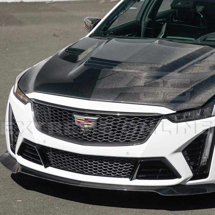 2022-24 Cadillac CT5-V Blackwing Dry Carbon Fiber Front Upper &amp; Lower Grille Trim