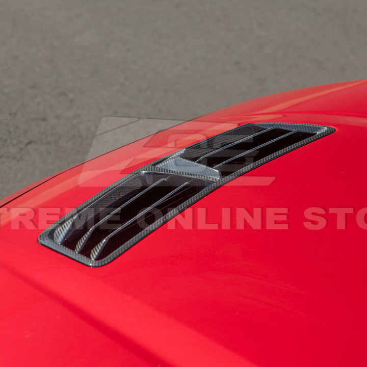 2024-Up Ford Mustang DRY CARBON FIBER Front Upper Hood Vent Insert Cover