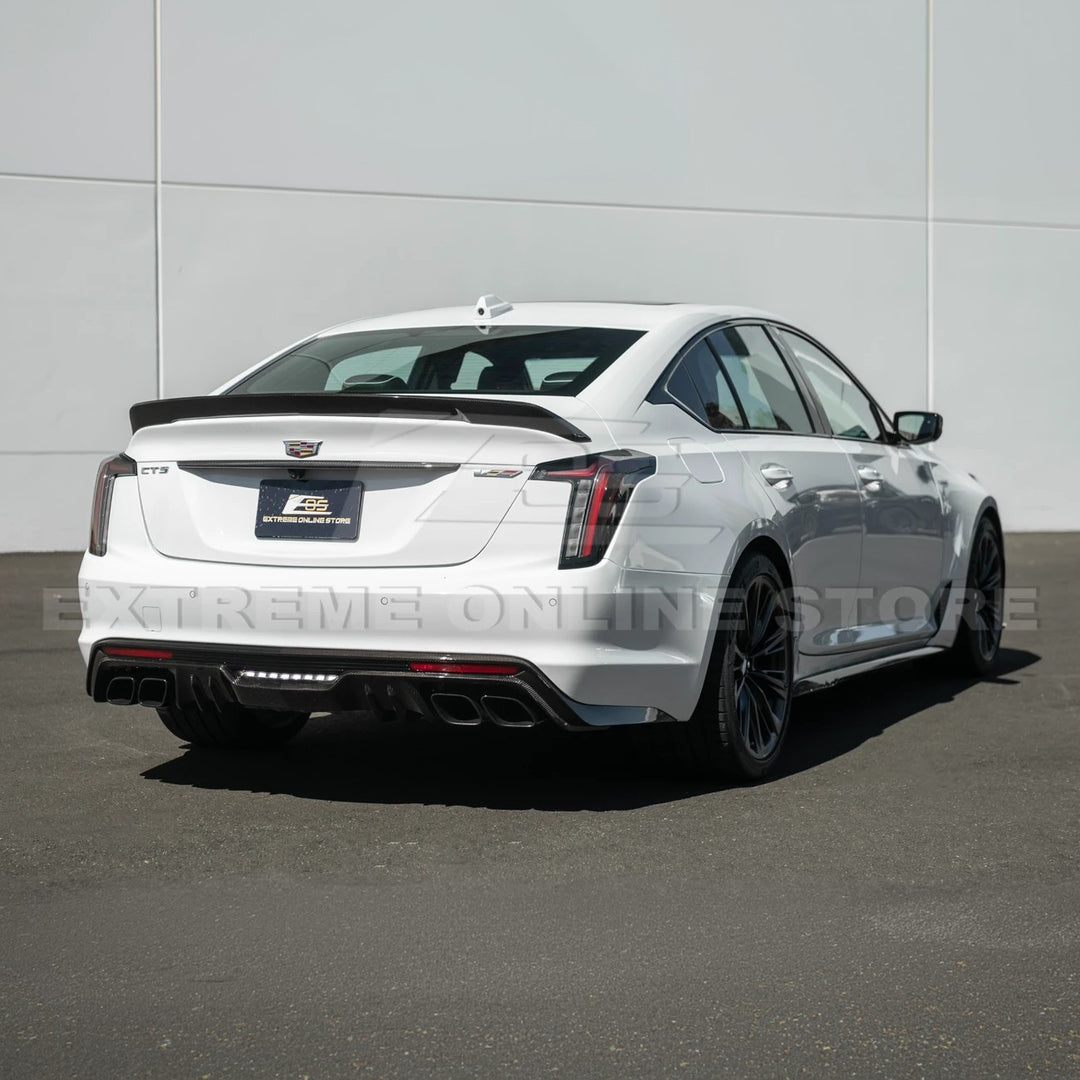 2022-Up Cadillac CT5 Dry Carbon Fiber Rear Deck Lid Center Applique Trunk Insert