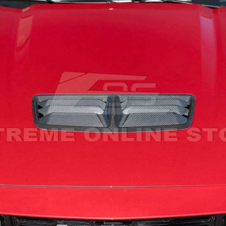 2024-Up Ford Mustang DRY CARBON FIBER Front Upper Hood Vent Insert Cover