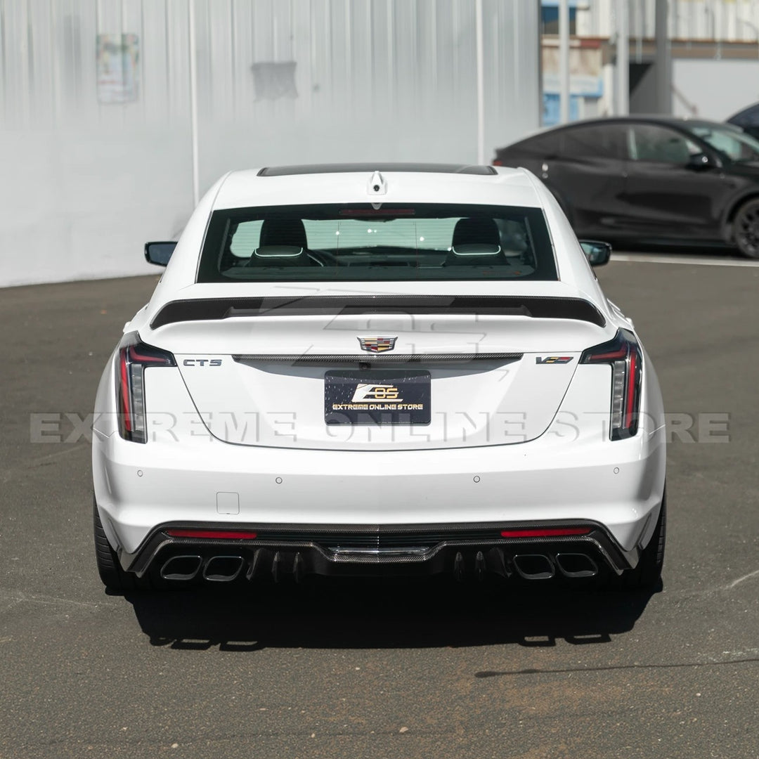 2022-Up Cadillac CT5 Dry Carbon Fiber Rear Deck Lid Center Applique Trunk Insert
