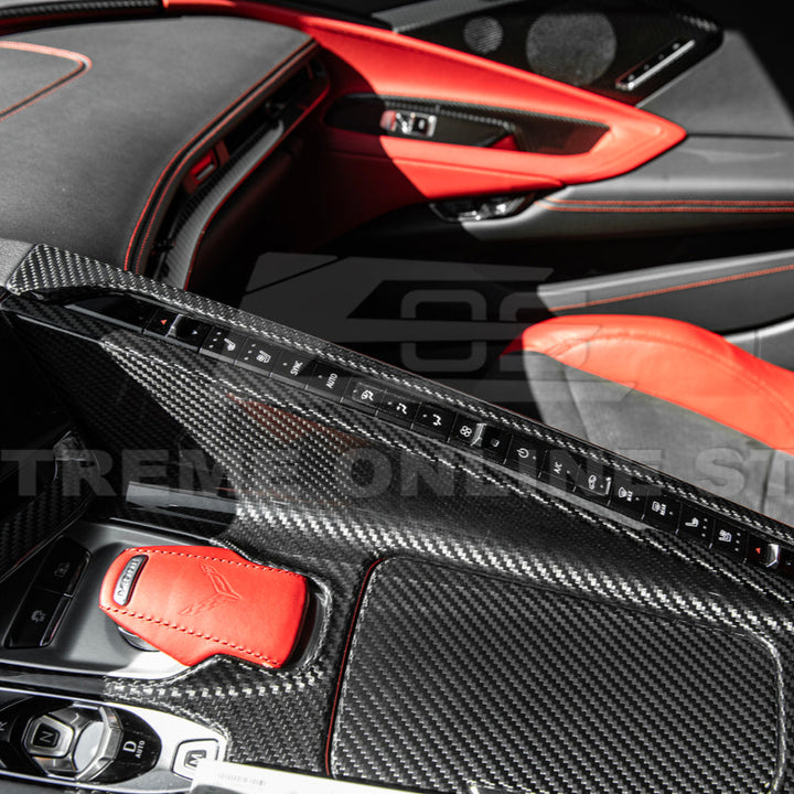 Corvette C8 DRY CARBON FIBER Center Console Armrest Right Trim Panel