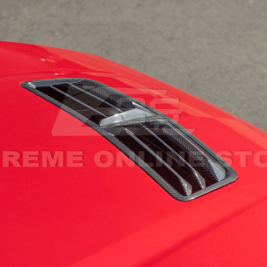2024-Up Ford Mustang DRY CARBON FIBER Front Upper Hood Vent Insert Cover