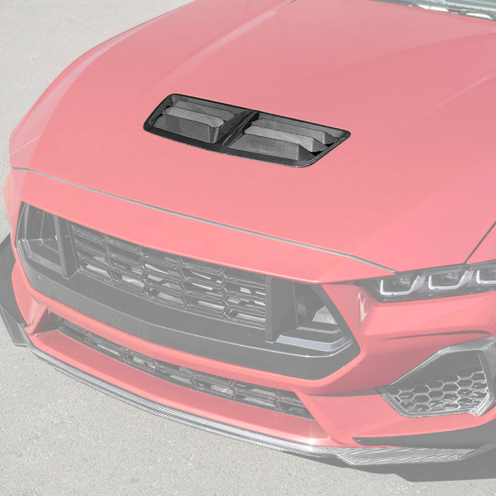 2024-Up Ford Mustang DRY CARBON FIBER Front Upper Hood Vent Insert Cover