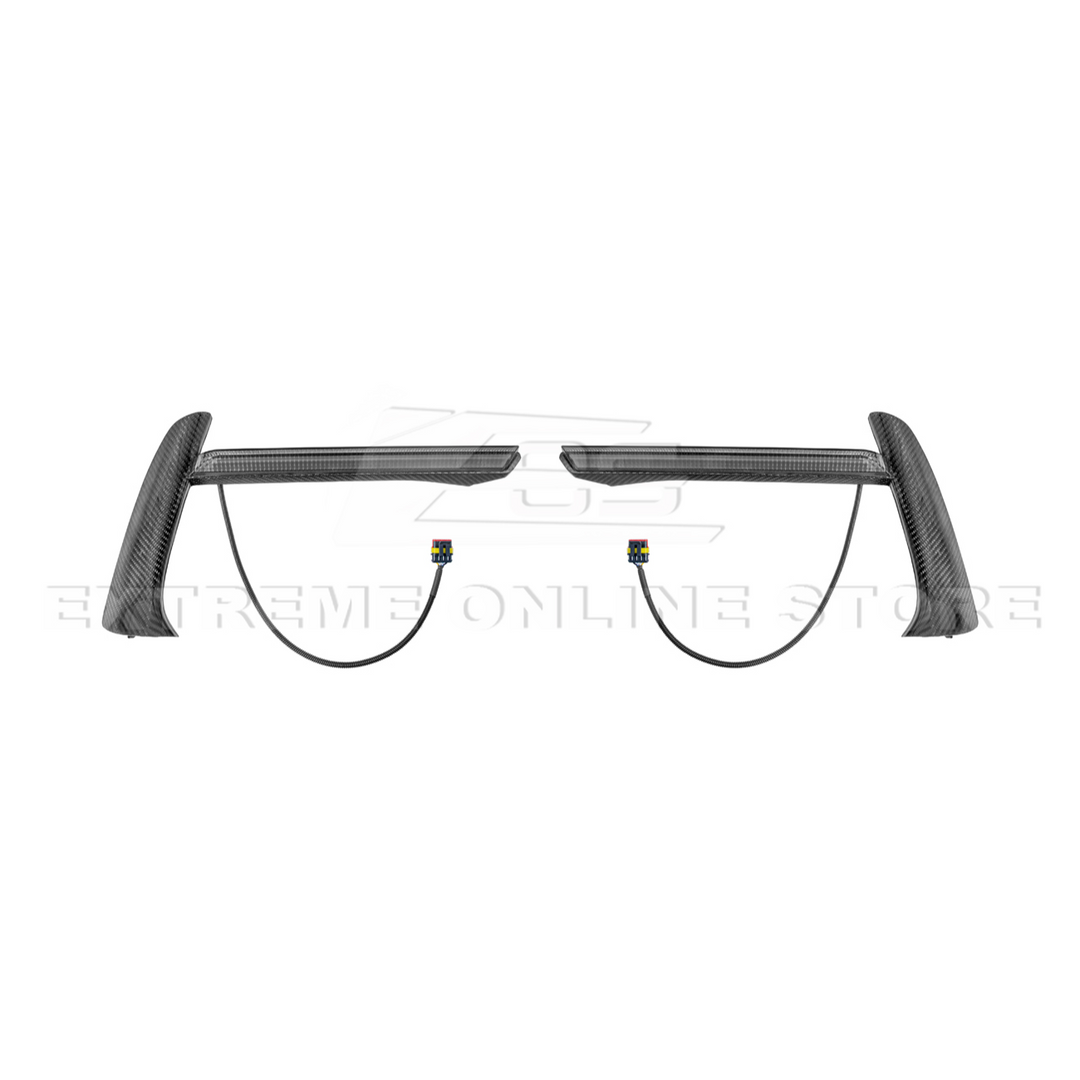 2020-Up Corvette C8 DRY CARBON FIBER Sequential LED DRL Light Bar Bezel Insert