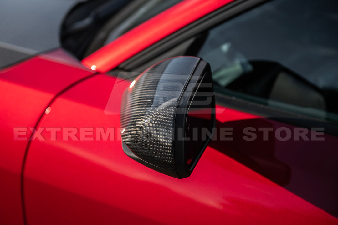 2024-Up Ford Mustang DRY CARBON FIBER Mirror Cap Cover Pair