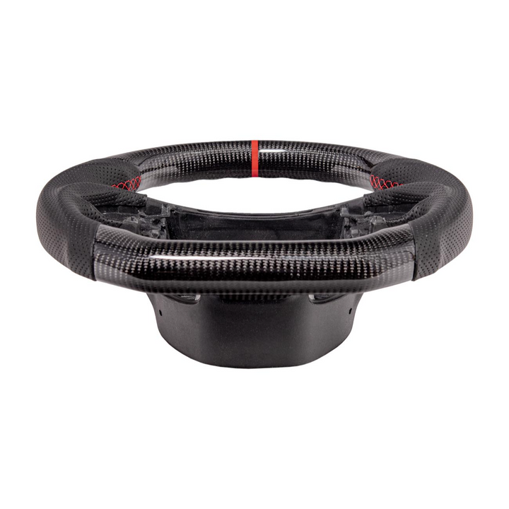 Chevrolet Corvette C7 Black Leather Red Stitching Carbon Fiber Steering Wheel