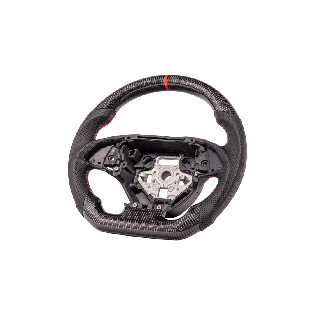 Chevrolet Corvette C7 Black Leather Red Stitching Carbon Fiber Steering Wheel