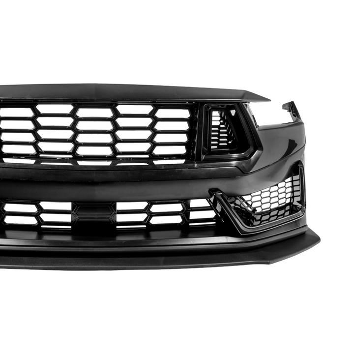 2024-Up Mustang | Dark Horse Style Front Bumper Cover Lip w/ LED Side Grille