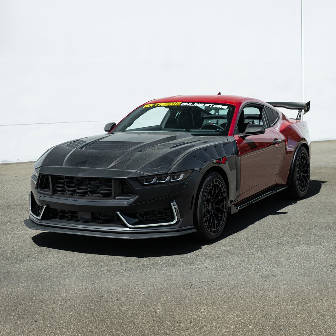 2024-Up Mustang | Dark Horse Style Front Bumper Cover Lip w/ LED Side Grille