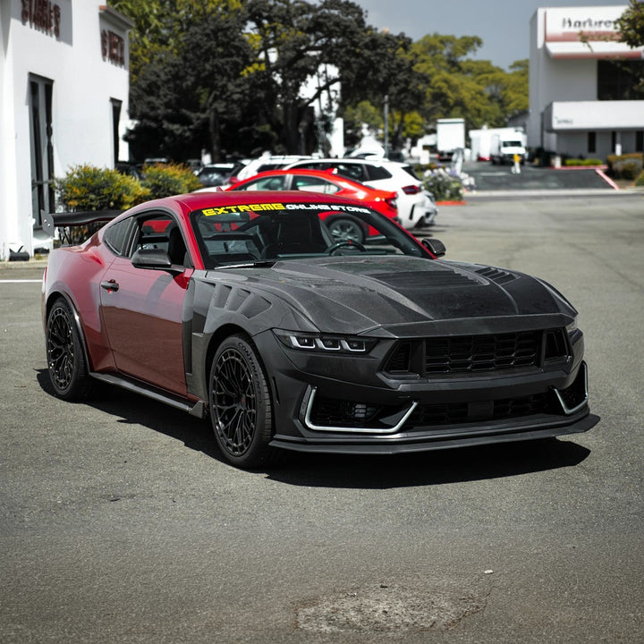 2024-Up Mustang | Dark Horse Style Front Bumper Cover Lip w/ LED Side Grille