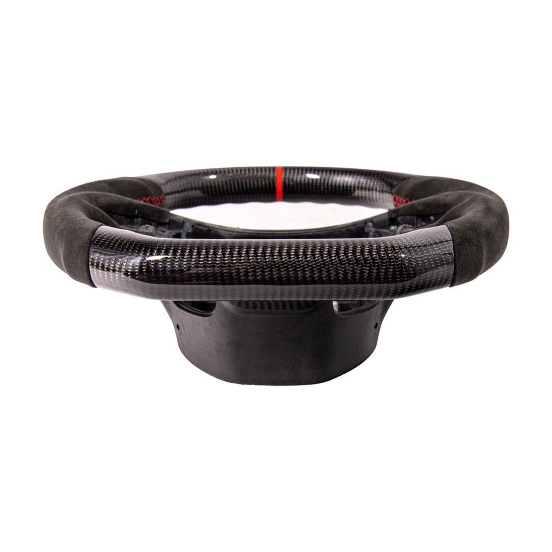 Chevrolet Corvette C7 Black Leather Red Stitching Carbon Fiber Steering Wheel