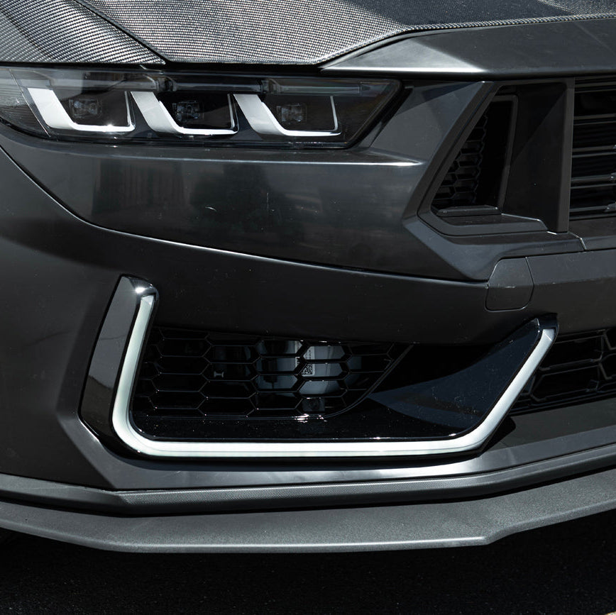 2024-Up Mustang | Dark Horse Style Front Bumper Cover Lip w/ LED Side Grille