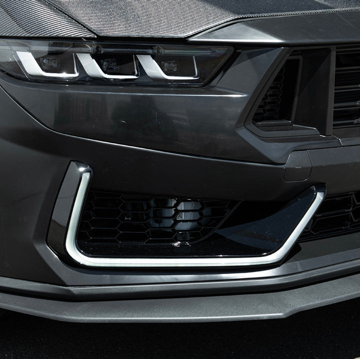 2024-Up Mustang | Dark Horse Style Front Bumper Cover Lip w/ LED Side Grille