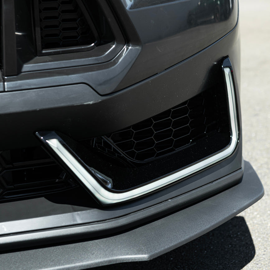 2024-Up Mustang | Dark Horse Style Front Bumper Cover Lip w/ LED Side Grille