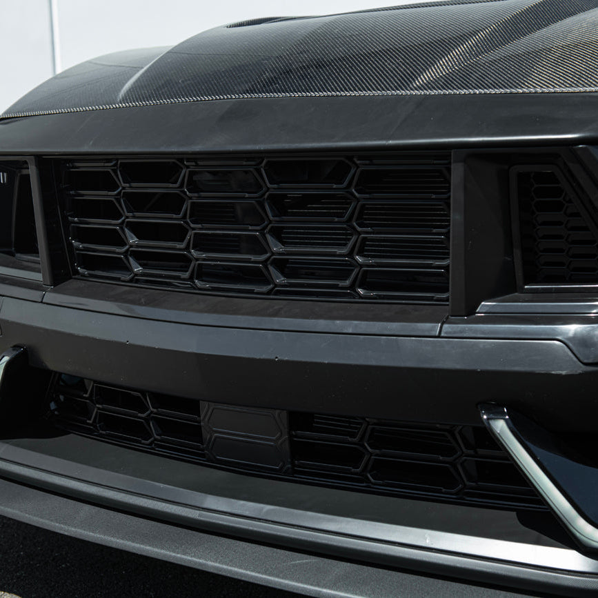 2024-Up Mustang | Dark Horse Style Front Bumper Cover Lip w/ LED Side Grille