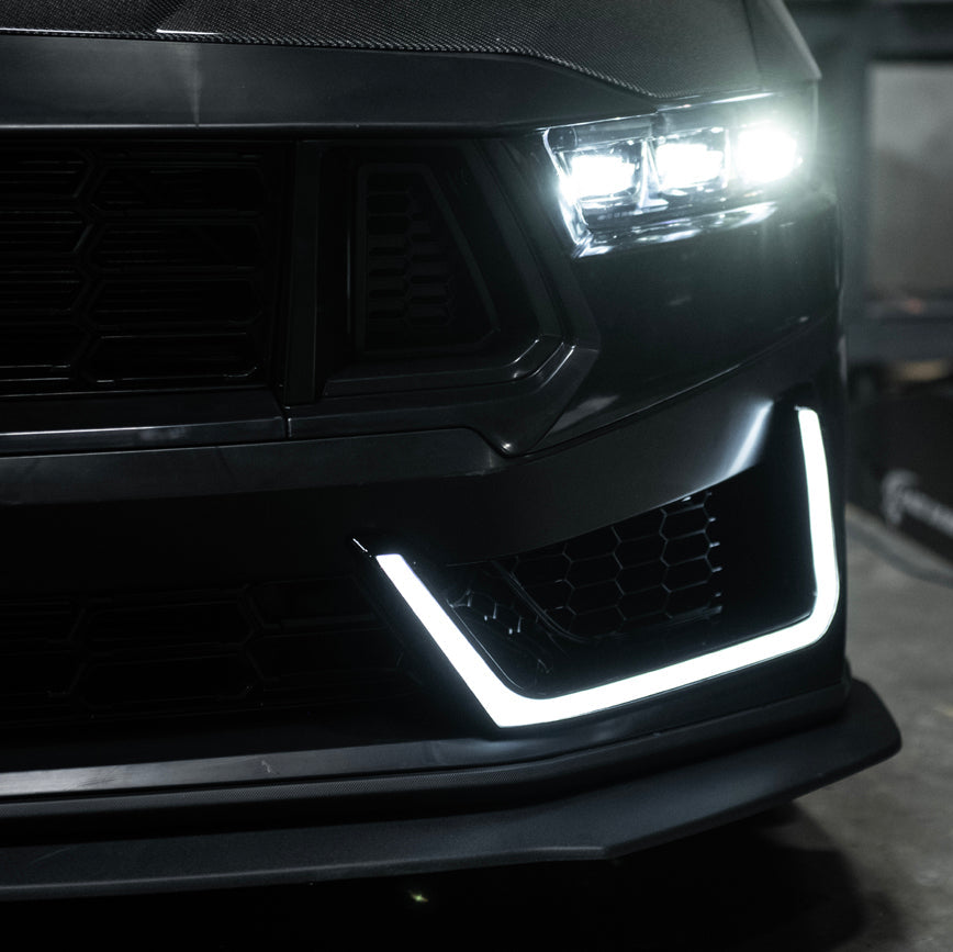 2024-Up Mustang | Dark Horse Style Front Bumper Cover Lip w/ LED Side Grille