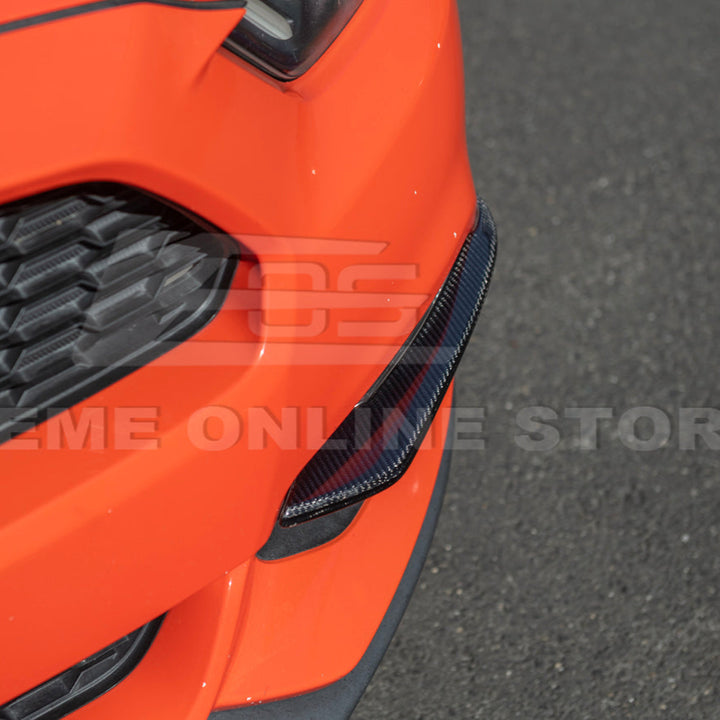 2015-17 Ford Mustang DRY CARBON FIBER Front Bumper Fog Light Eyebrow Trim Pair