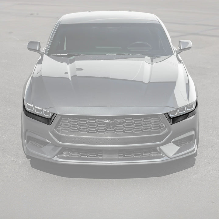 2024-Up Ford Mustang DRY CARBON FIBER Headlight Eyebrow Trim Cover Pair