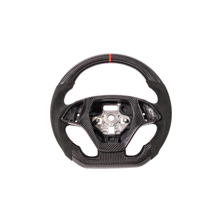 Chevrolet Corvette C7 Black Leather Red Stitching Carbon Fiber Steering Wheel