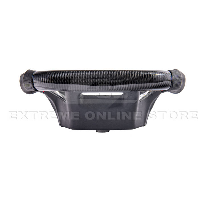 2021-Up Ford F-150 CARBON FIBER Perforated Leather Red Stripe Steering Wheel