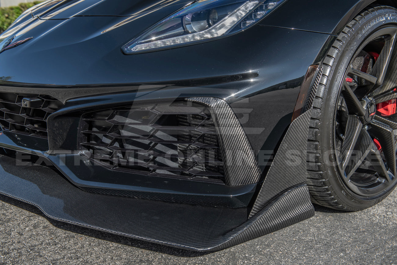 Chevrolet Corvette C7 ZR1 Carbon Fiber Front Splitter Side Winglet Extension