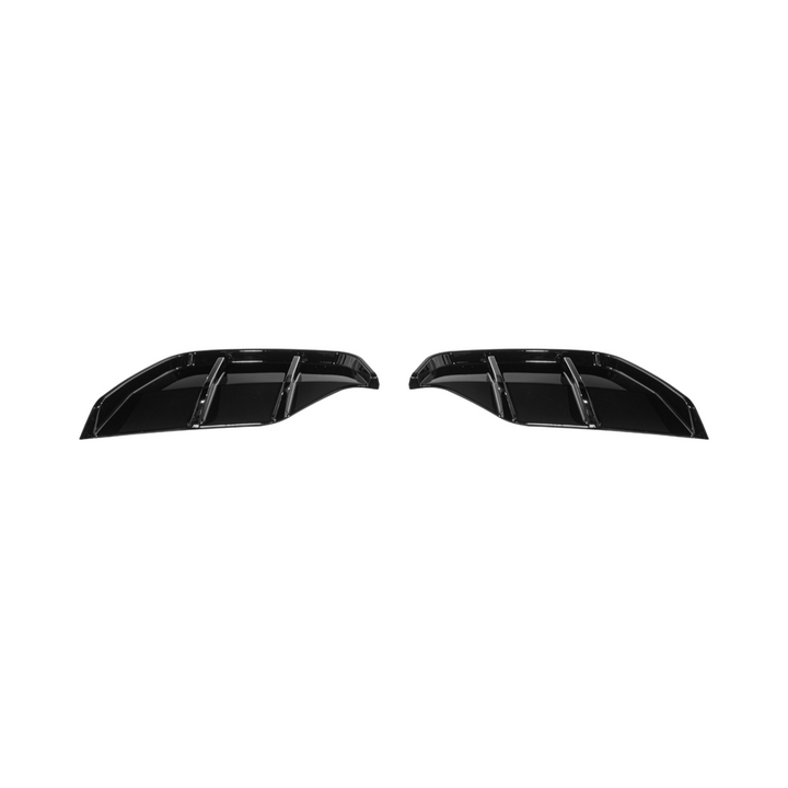 2025-Up Tesla Model Y | Fast Style Glossy Black Rear Bumper Finned Diffuser