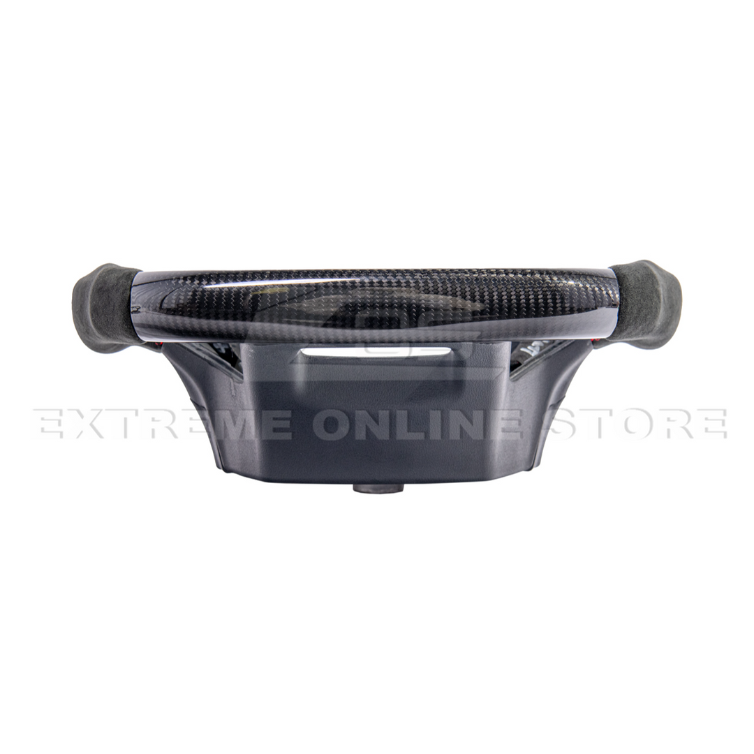 2021-Up Ford F-150 CARBON FIBER Alcantara Leather Red Stripe Steering Wheel