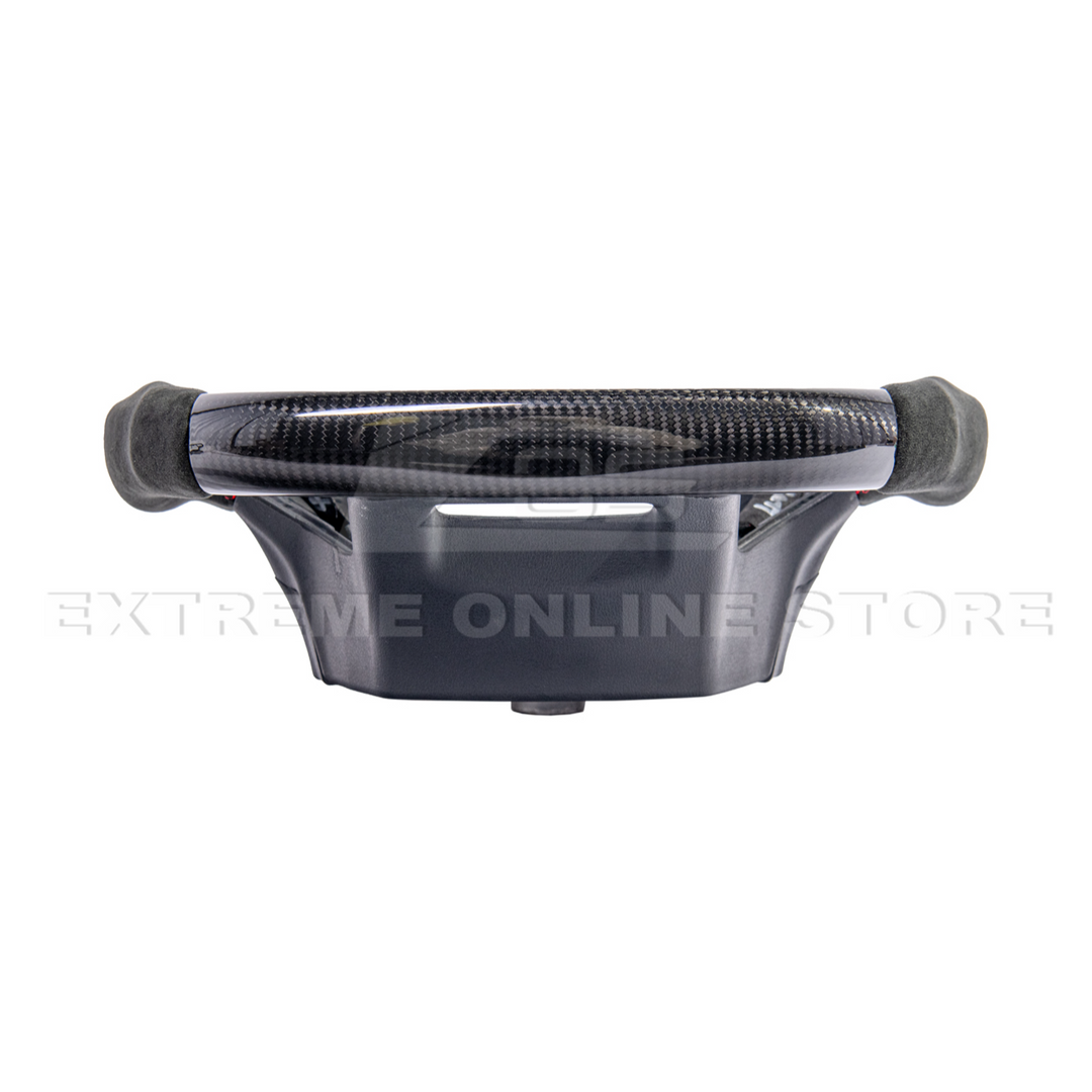 2021-Up Ford F-150 CARBON FIBER Alcantara Leather Red Stripe Steering Wheel