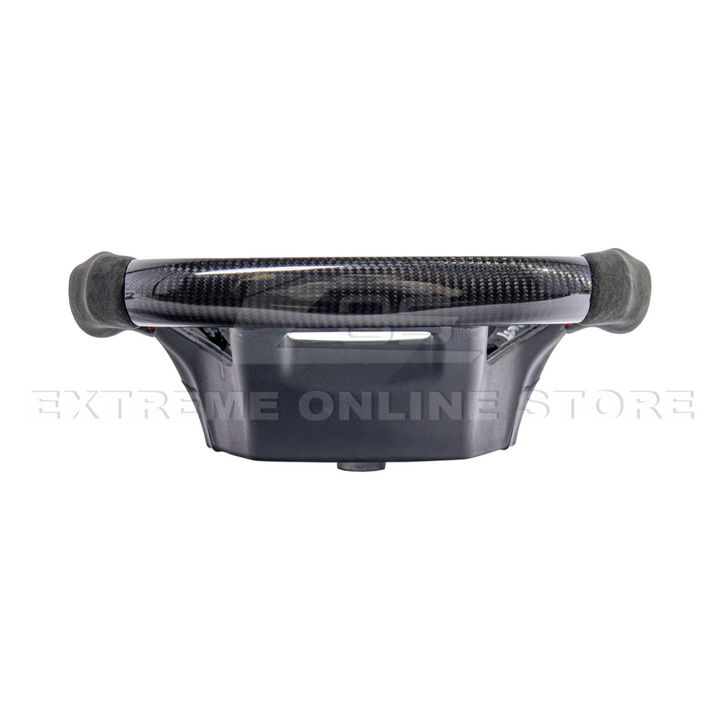 2021-Up Ford F-150 CARBON FIBER Alcantara Leather Red Stripe Steering Wheel