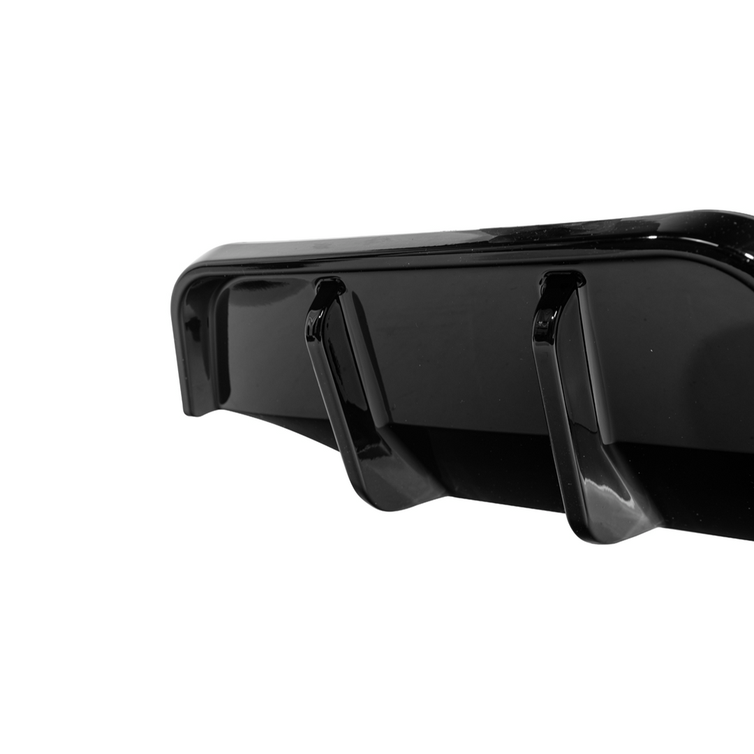 2025-Up Tesla Model Y | Fast Style Glossy Black Rear Bumper Finned Diffuser